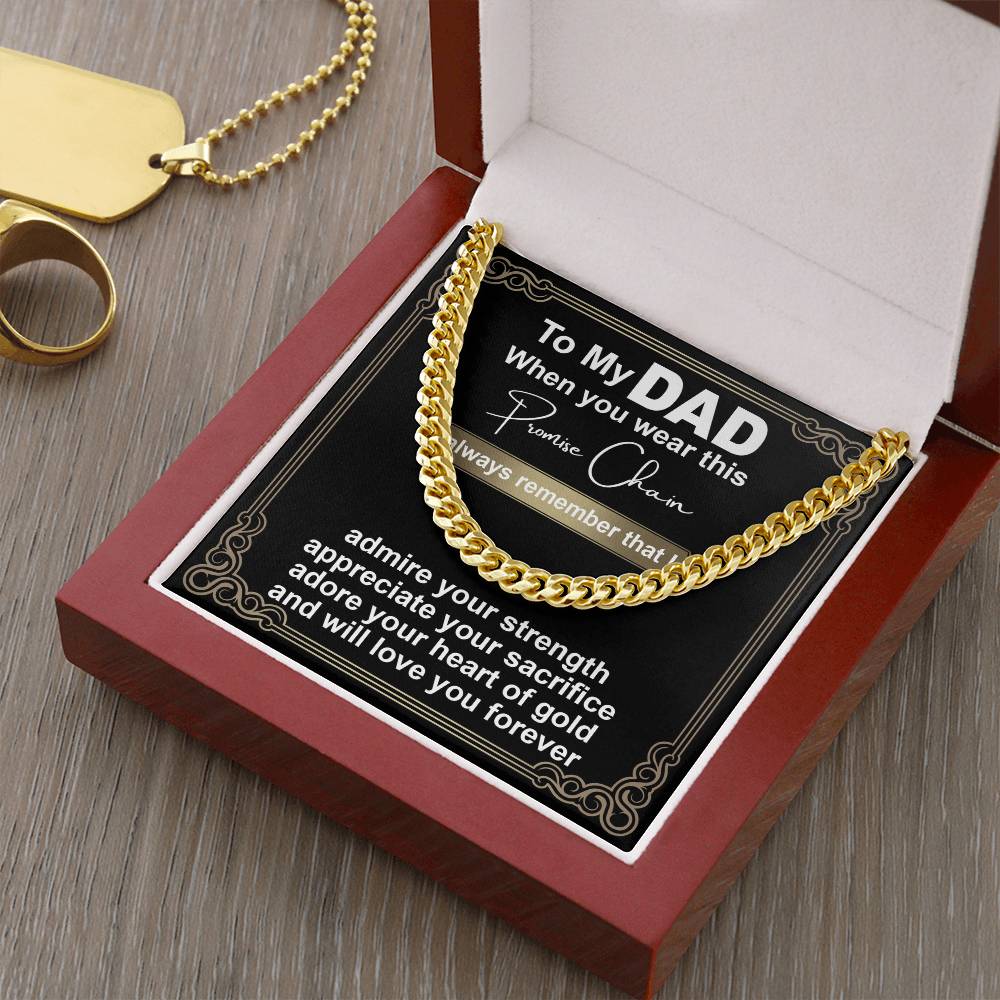 Promise Chain, Cuban Link Chain Necklace, Gift for dad, Gift For Father,Birthday Gift, Father's Day Gift