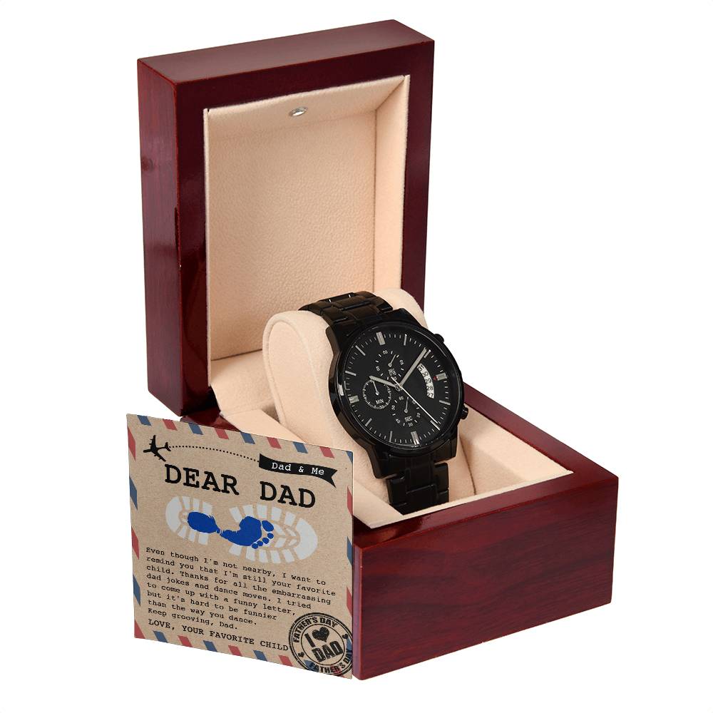 Black Chronograph Watch, Gift For Dad, Gift For Father, Father's Day Gift