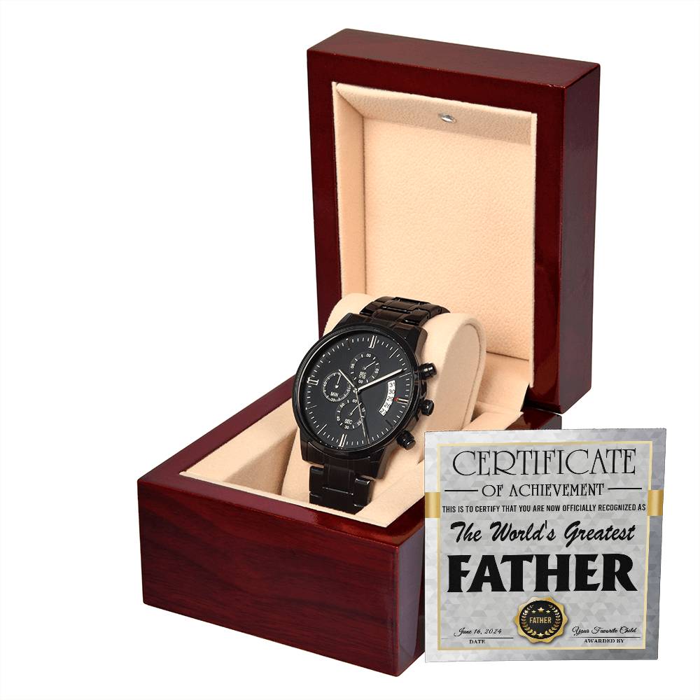 Black Chronograph Watch Gift for Dad, Gift For Father, Father's Day Gift