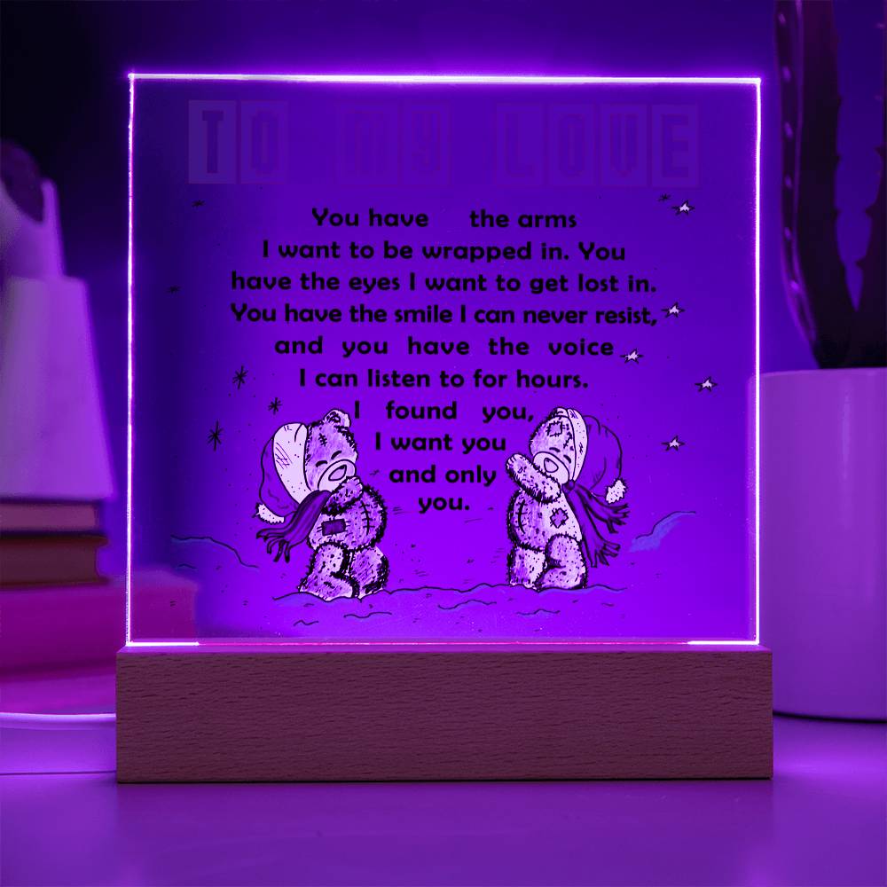 To My Love - Acrylic Square Plaque