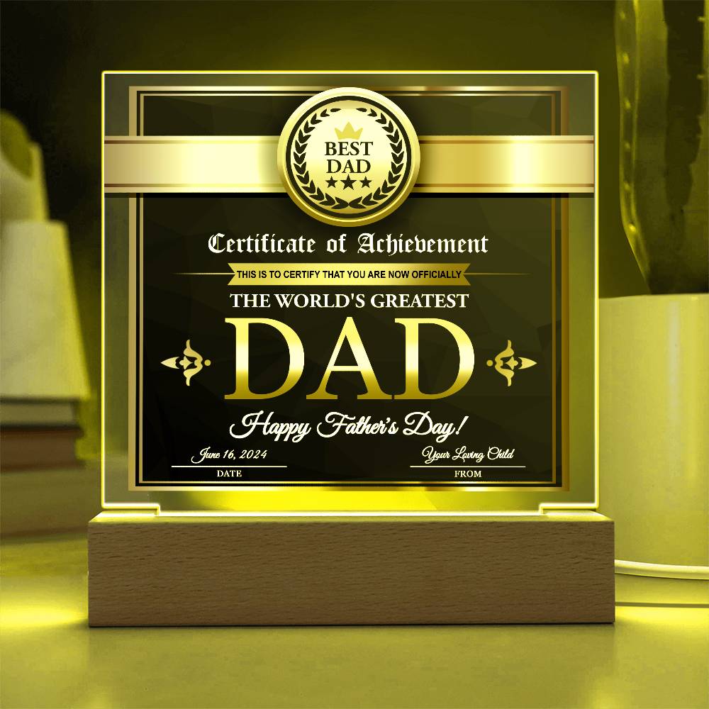 Printed Square Acrylic Gift For Dad, Gift For Father, Father's Day Gift