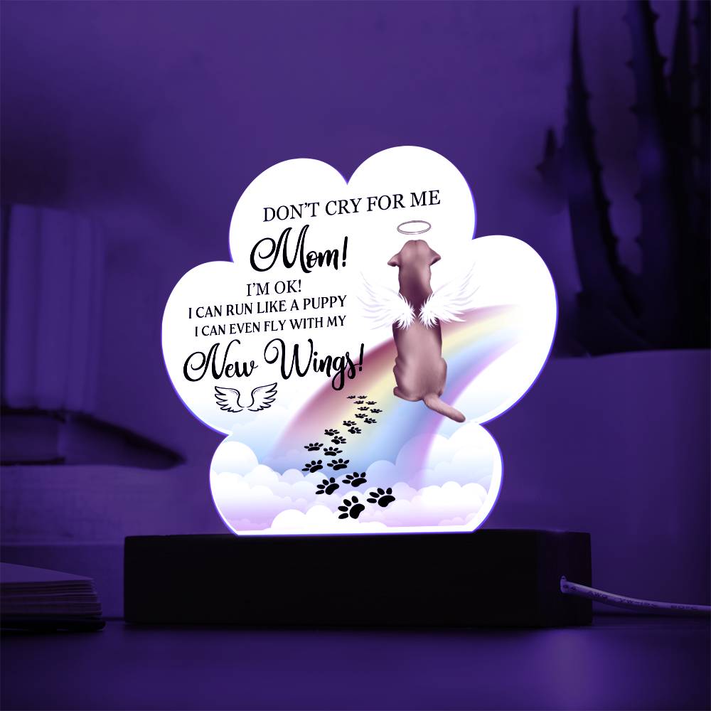 I Can Even Fly With My New Wings- Arcrylic Paw Plaque for Sweet Memorial Gift To Dog Lover