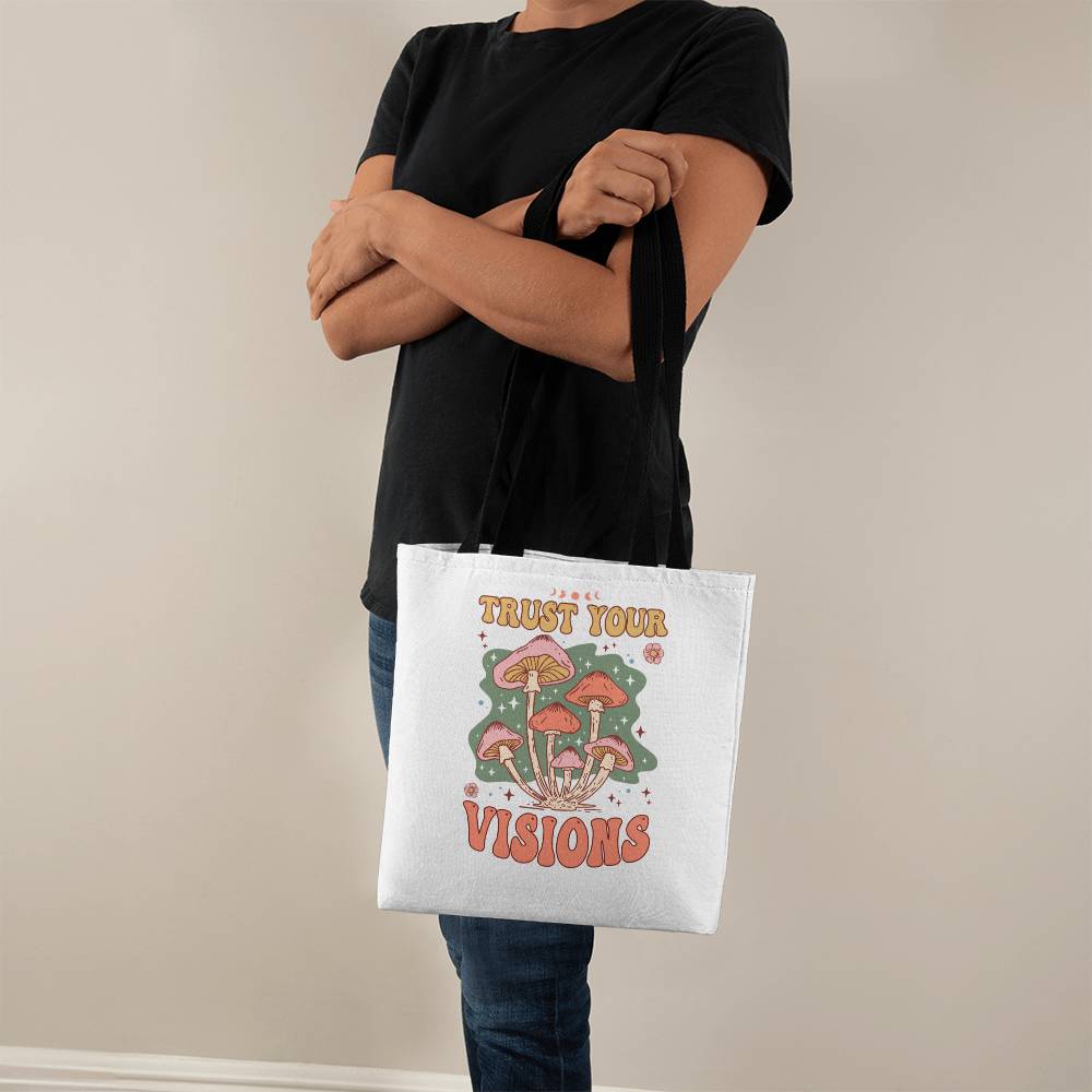 Trust Your Vision: Classic Tote Bag with Enchanting Mushroom Design - A Timeless Gift of Love and Sentiment for birthdays , gift for Mom, gift for soulmate, gift for daughter, sister, best friend