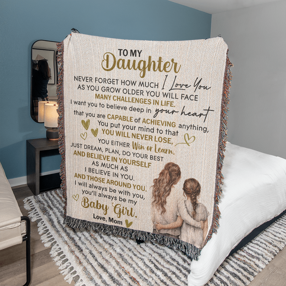 Heirloom Artwork Woven Blanket Gift To My Daughter