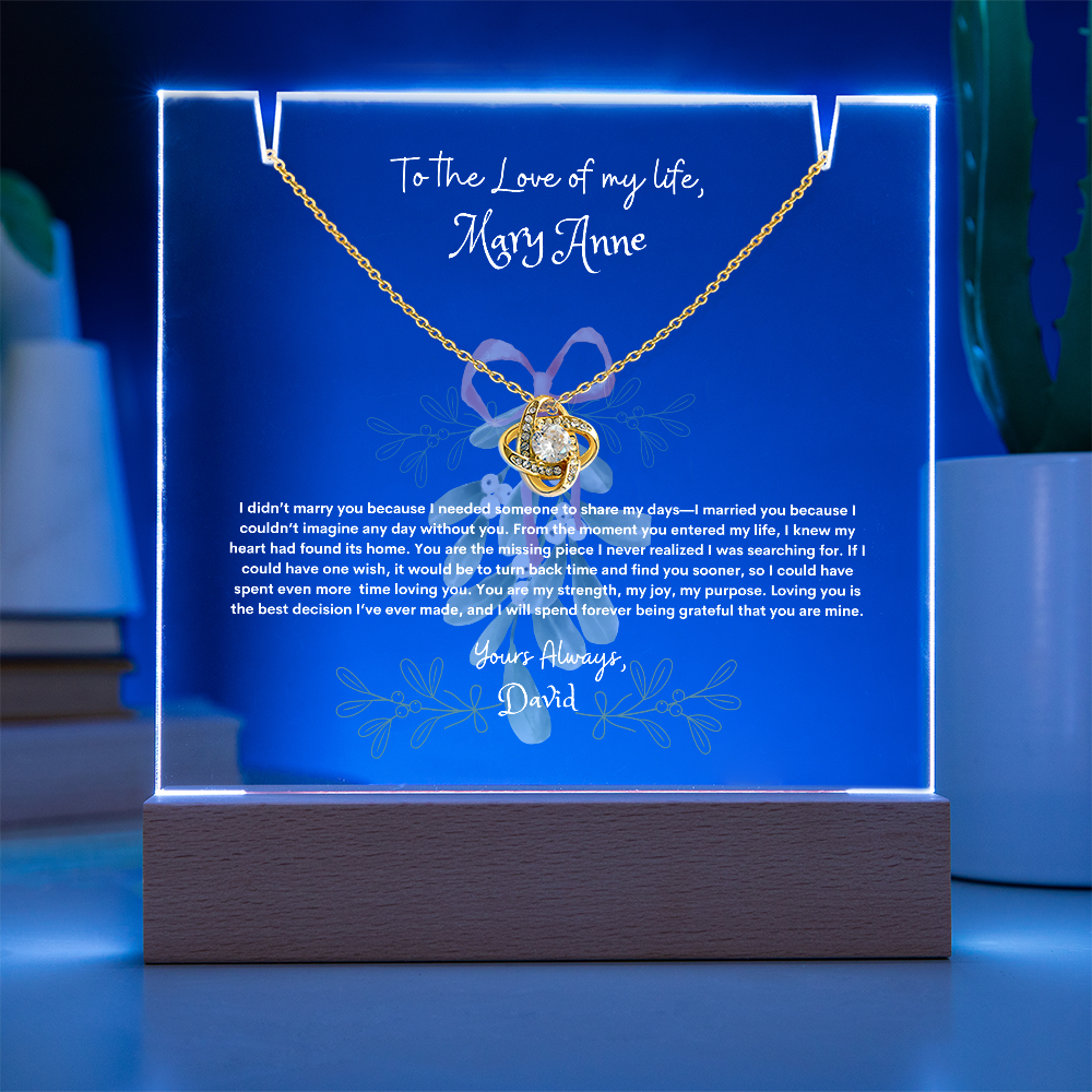 Keepsake Acrylic & Necklace Bundle – Celebrate Love and Memories, Unique Gift for Wife, Soulmate for all Occasions.
