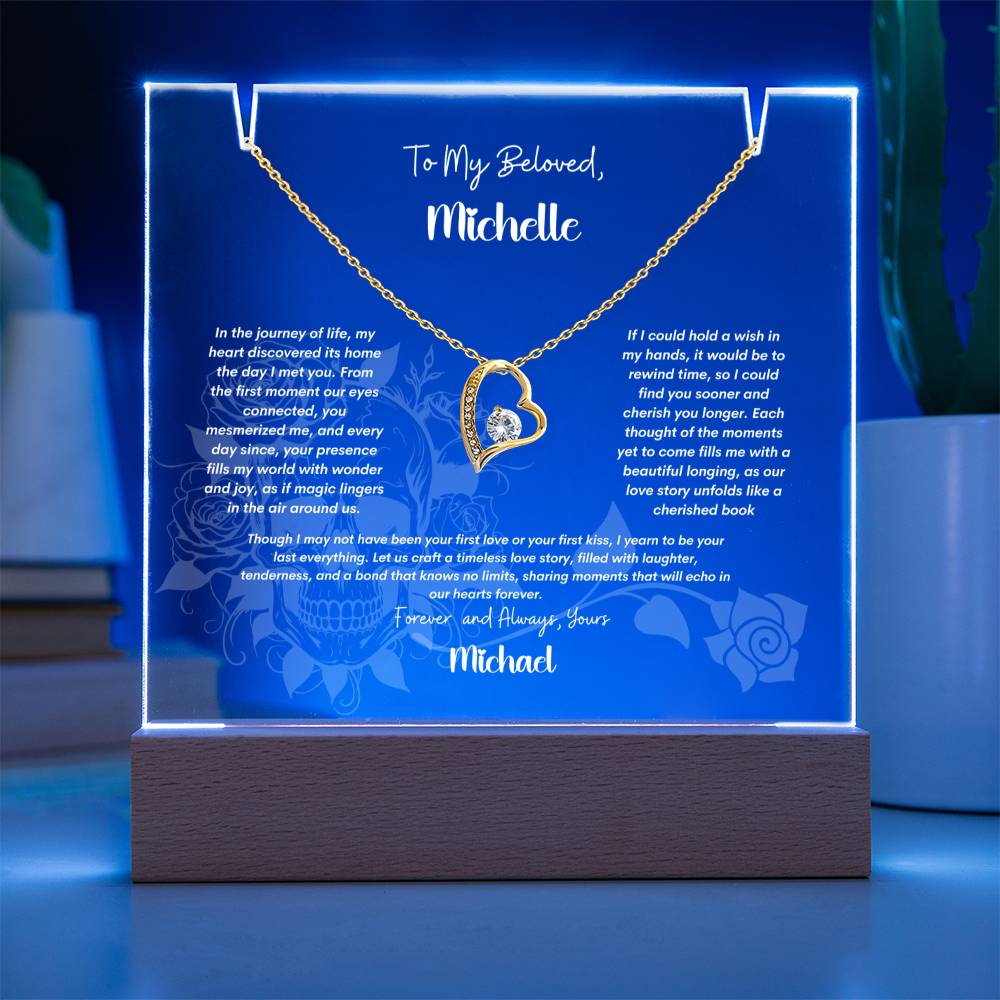 Keepsake Acrylic and Forever Love Pendant Necklace-Keepsake gift For Wife, Gift For Soulmate