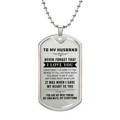 To My Husband - Dog Tag Pendant