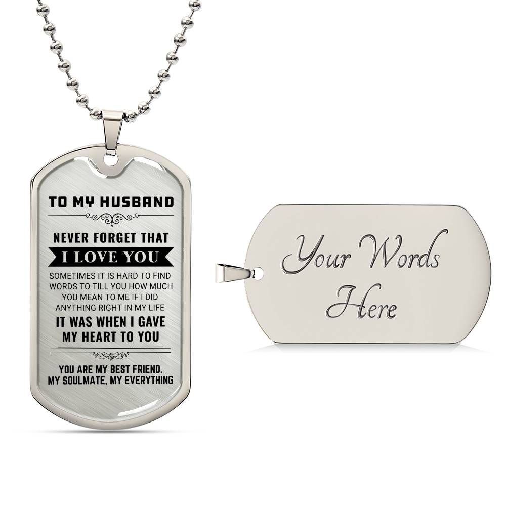 To My Husband - Dog Tag Pendant