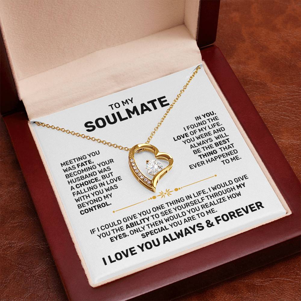 Romantic Forever Love Necklace – 14k White Gold or 18k Yellow Gold with Luxury Gift Box- To My Soulmate Gift, Gift for Wife