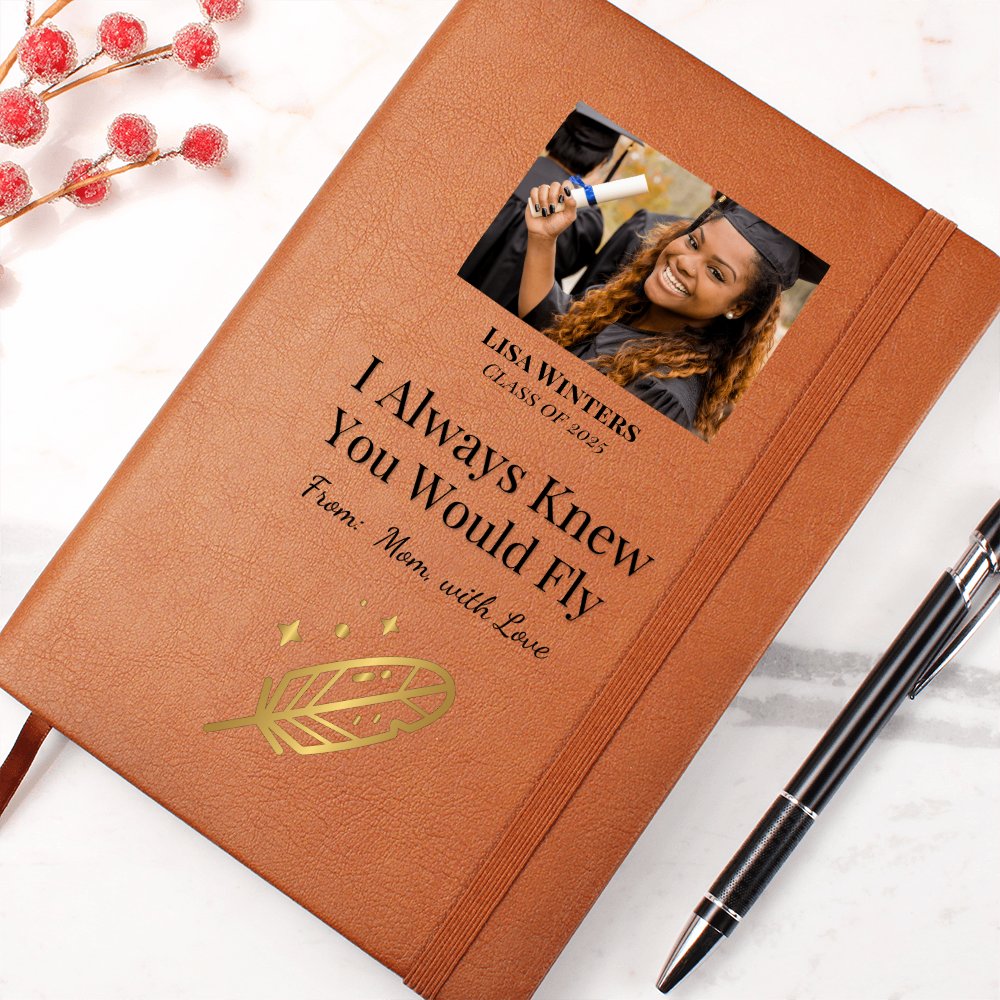 Personalized Vegan Leather Graphic Journal , Gift for Daughter