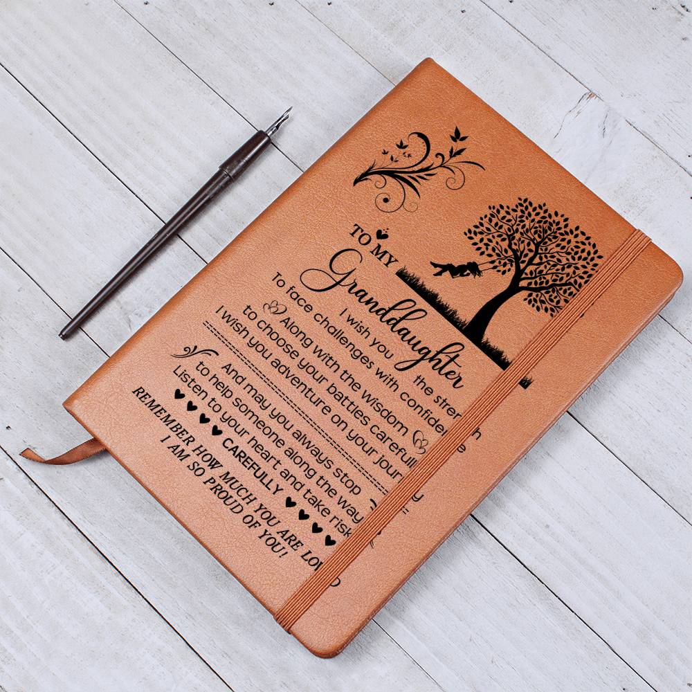 Remember How Much You Are Loved- A Vegan Leather Journal  Gift For Granddaughter.