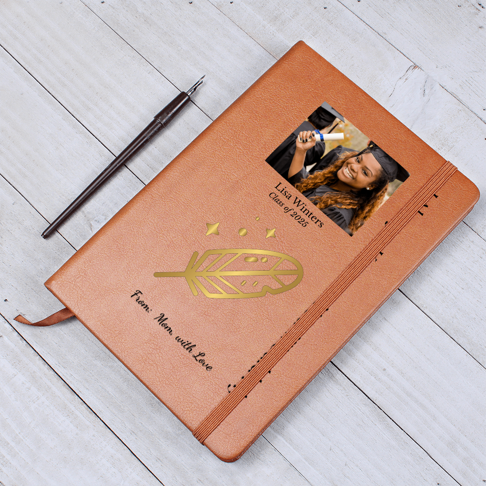 Personalized Vegan Leather Graphic  Journal Gift for  Daughter, Granddaughter, Inspiration Gift