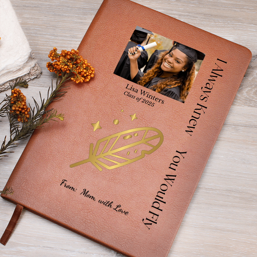 Personalized Vegan Leather Graphic  Journal Gift for  Daughter, Granddaughter, Inspiration Gift