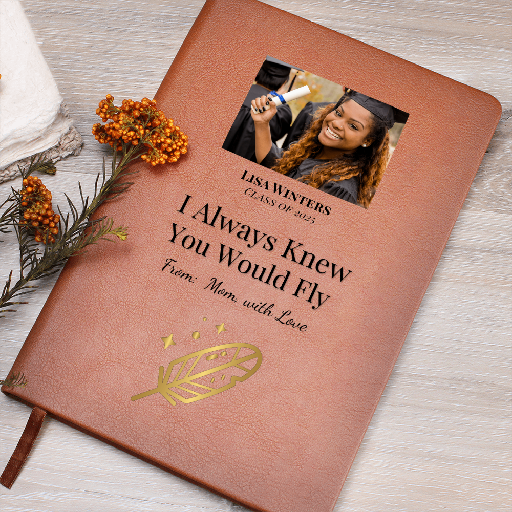 Personalized Vegan Leather Graphic Journal , Gift for Daughter