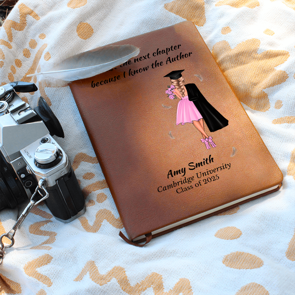 Personalized Graduation Journal for Her – “I Trust the Next Chapter” | Custom Name & School | Christian Gift for Class of 2025, Granddaughter Gift