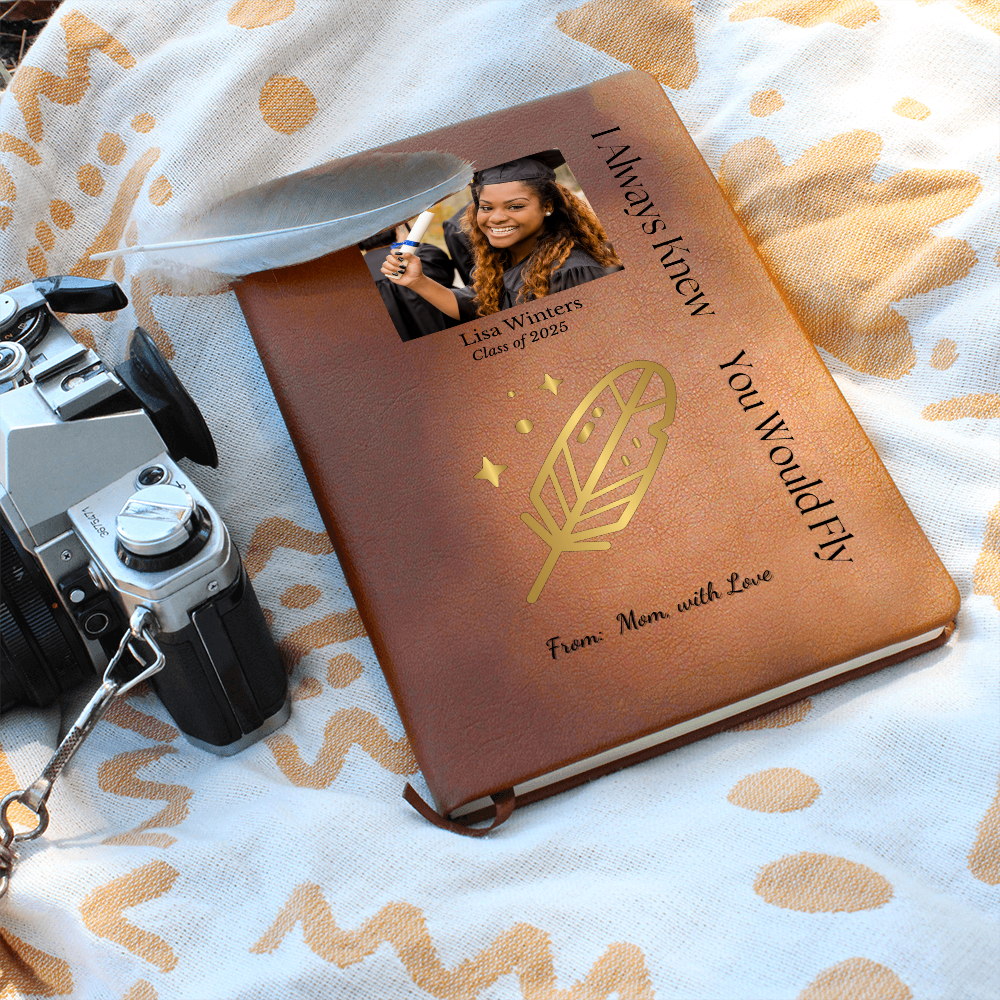 Personalized Vegan Leather Graphic  Journal Gift for  Daughter, Granddaughter, Inspiration Gift