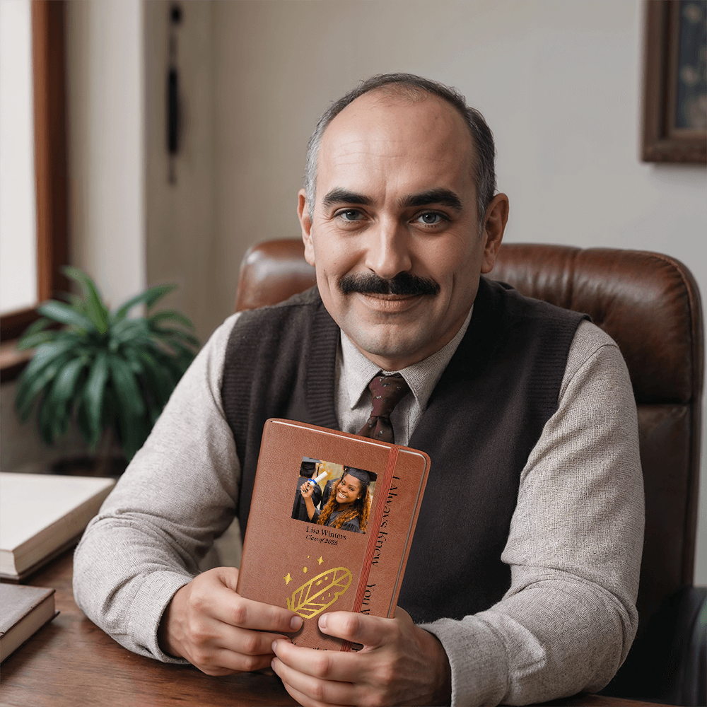 Personalized Vegan Leather Graphic  Journal Gift for  Daughter, Granddaughter, Inspiration Gift