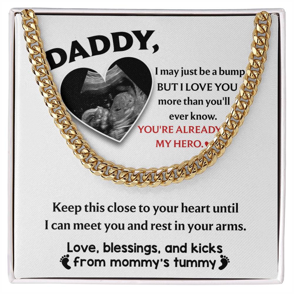 Cuban Link Necklace Gift for Dad to be, Gift for Father to be, Birthday Gift