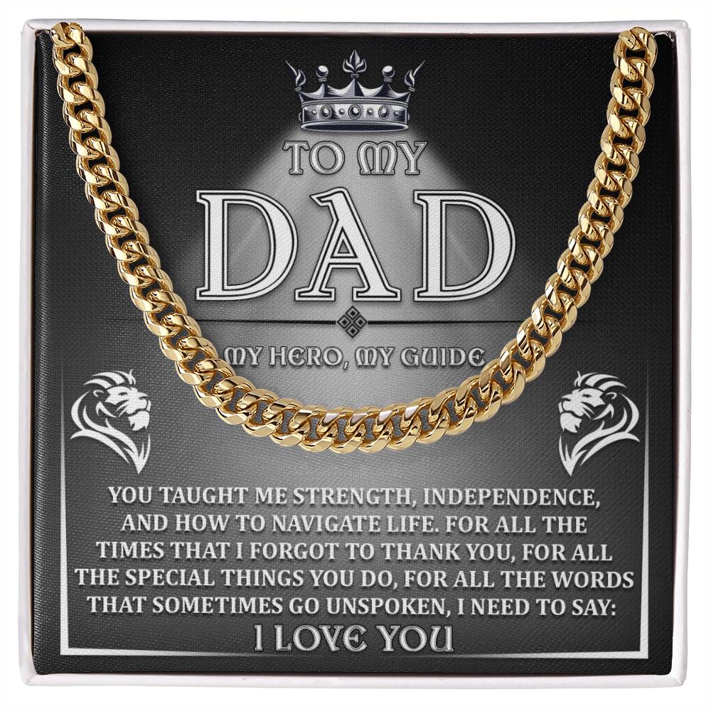 Cuban Link Chain Necklace Gift for Dad, Gift for Father, Birthday Gift, Father's Day Gift
