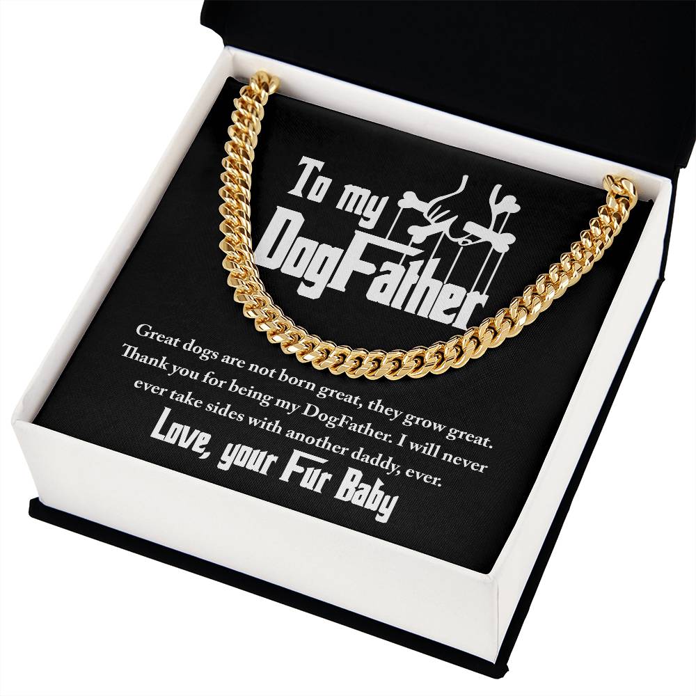 Cuban Link Chain , Gift for Dad from Dog Baby, Gift for Father, Birthday Gift, Father's Day Gift