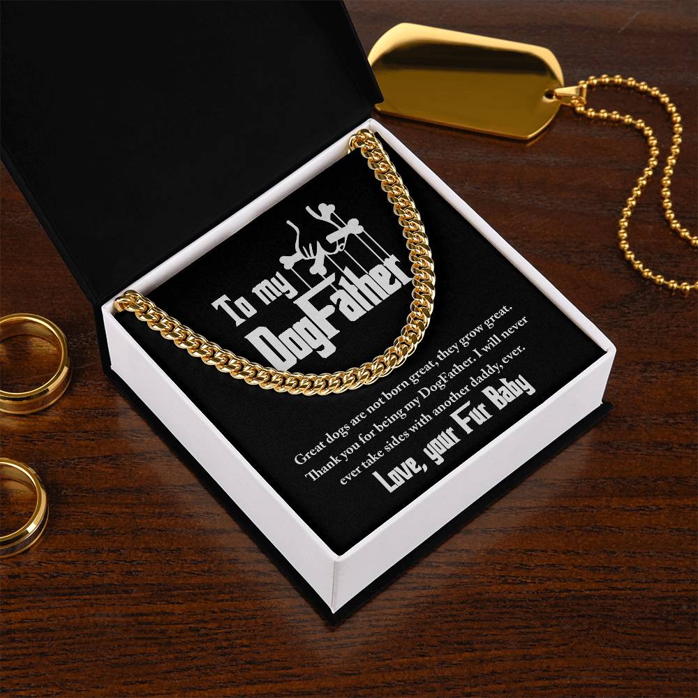 Cuban Link Chain , Gift for Dad from Dog Baby, Gift for Father, Birthday Gift, Father's Day Gift