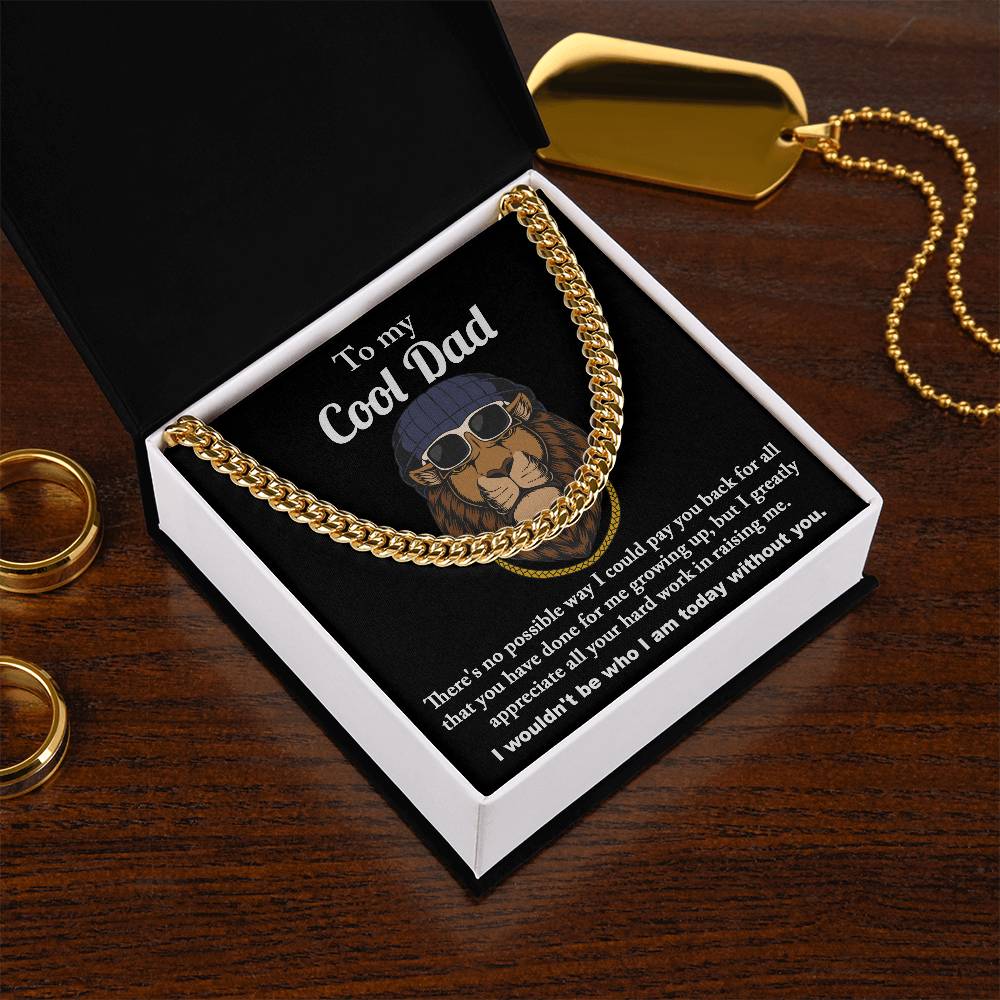 Cuban Link Chain Necklace Gift for Dad, Gift for Father, Birthday, Father's Day Gift