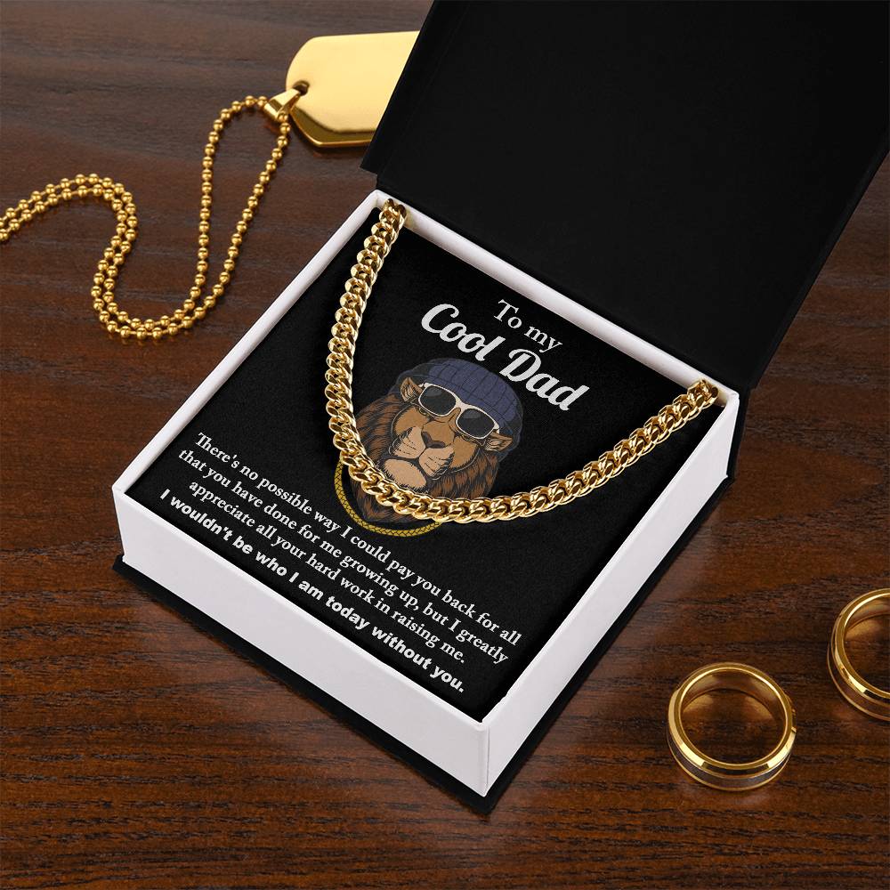 Cuban Link Chain Necklace Gift for Dad, Gift for Father, Birthday, Father's Day Gift