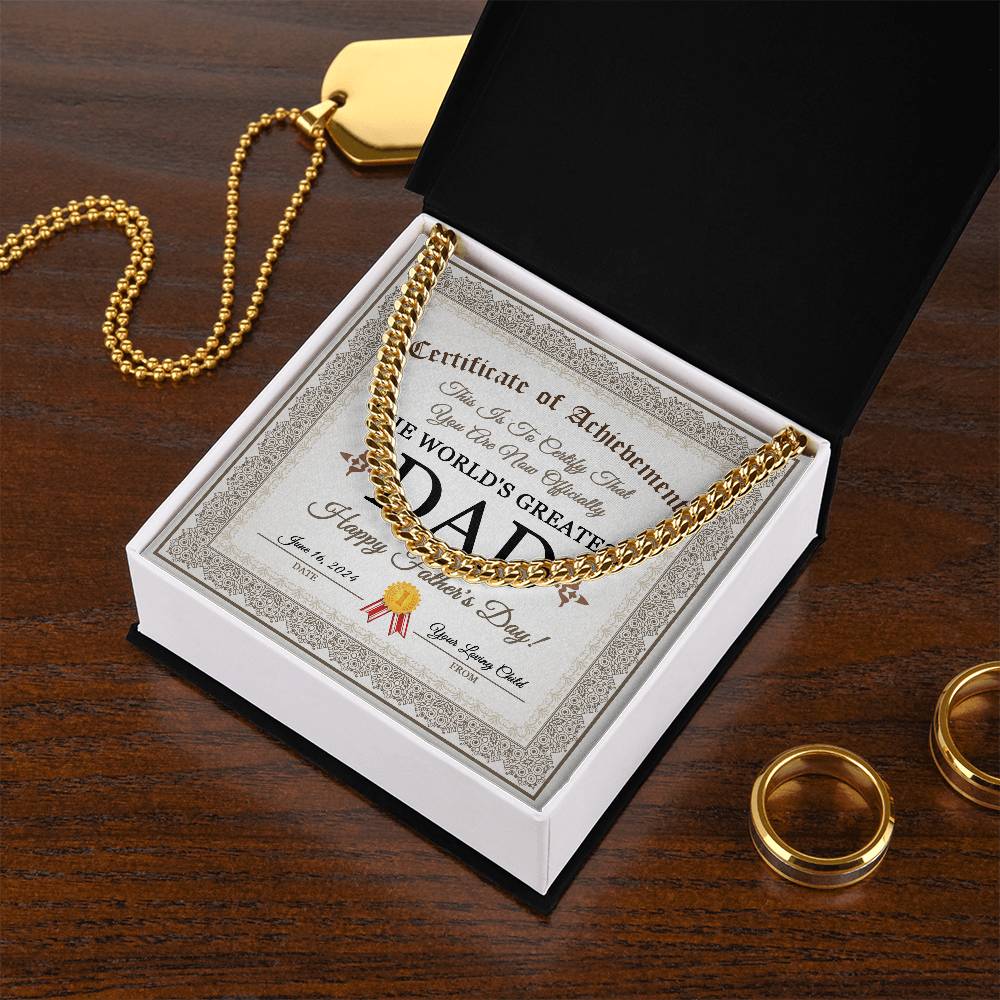 Cuban Link Chain Necklace Gift for Dad, Gift for Father, Father's Day Gift