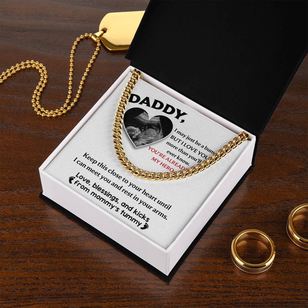 Cuban Link Necklace Gift for Dad to be, Gift for Father to be, Birthday Gift