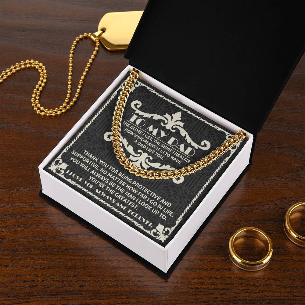 Cuban Link Chain Necklace Gift for Dad, Gift for Father, Birthday, Father's Day Gift