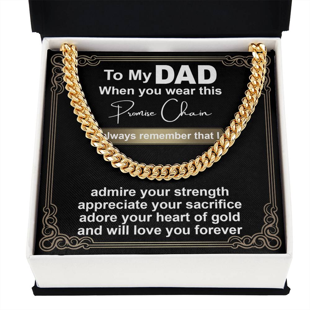 Promise Chain, Cuban Link Chain Necklace, Gift for dad, Gift For Father,Birthday Gift, Father's Day Gift