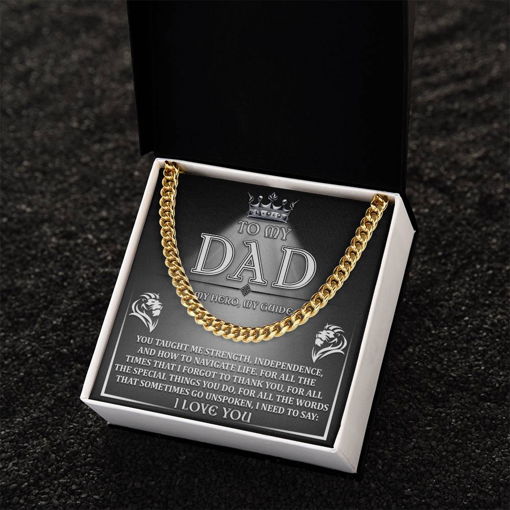 Cuban Link Chain Necklace Gift for Dad, Gift for Father, Birthday Gift, Father's Day Gift