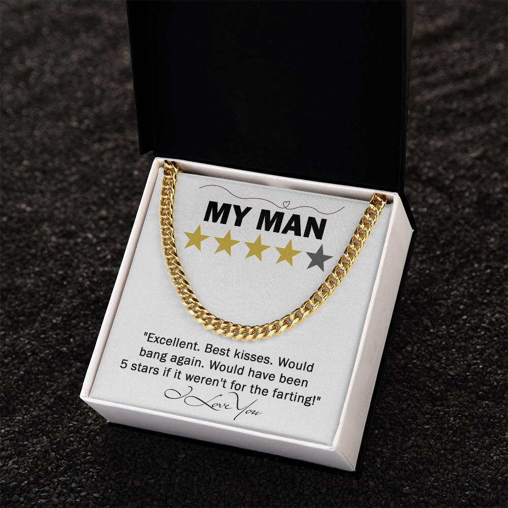 My Man- Cuban Necklace-  Gift For Husband