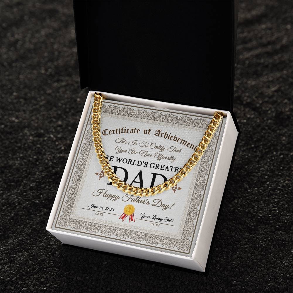 Cuban Link Chain Necklace Gift for Dad, Gift for Father, Father's Day Gift