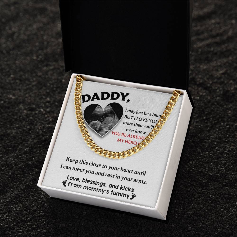 Cuban Link Necklace Gift for Dad to be, Gift for Father to be, Birthday Gift