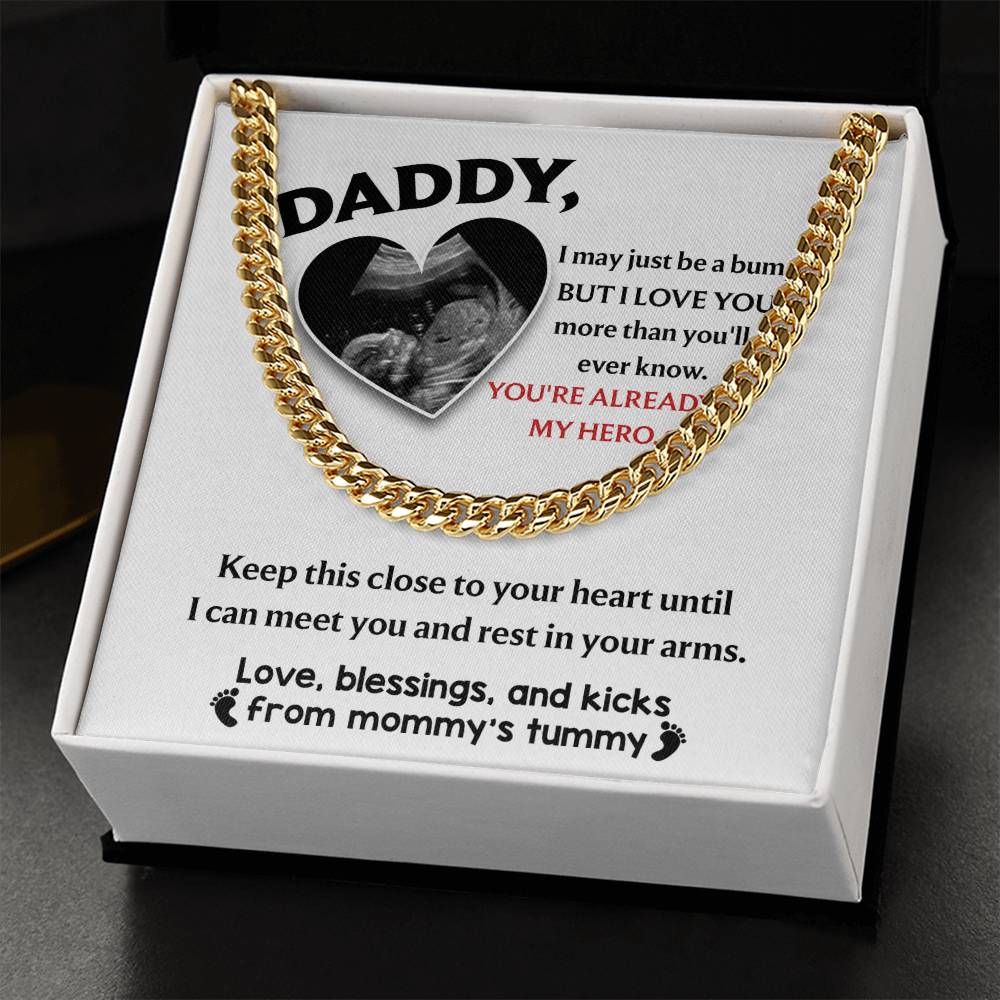 Cuban Link Necklace Gift for Dad to be, Gift for Father to be, Birthday Gift