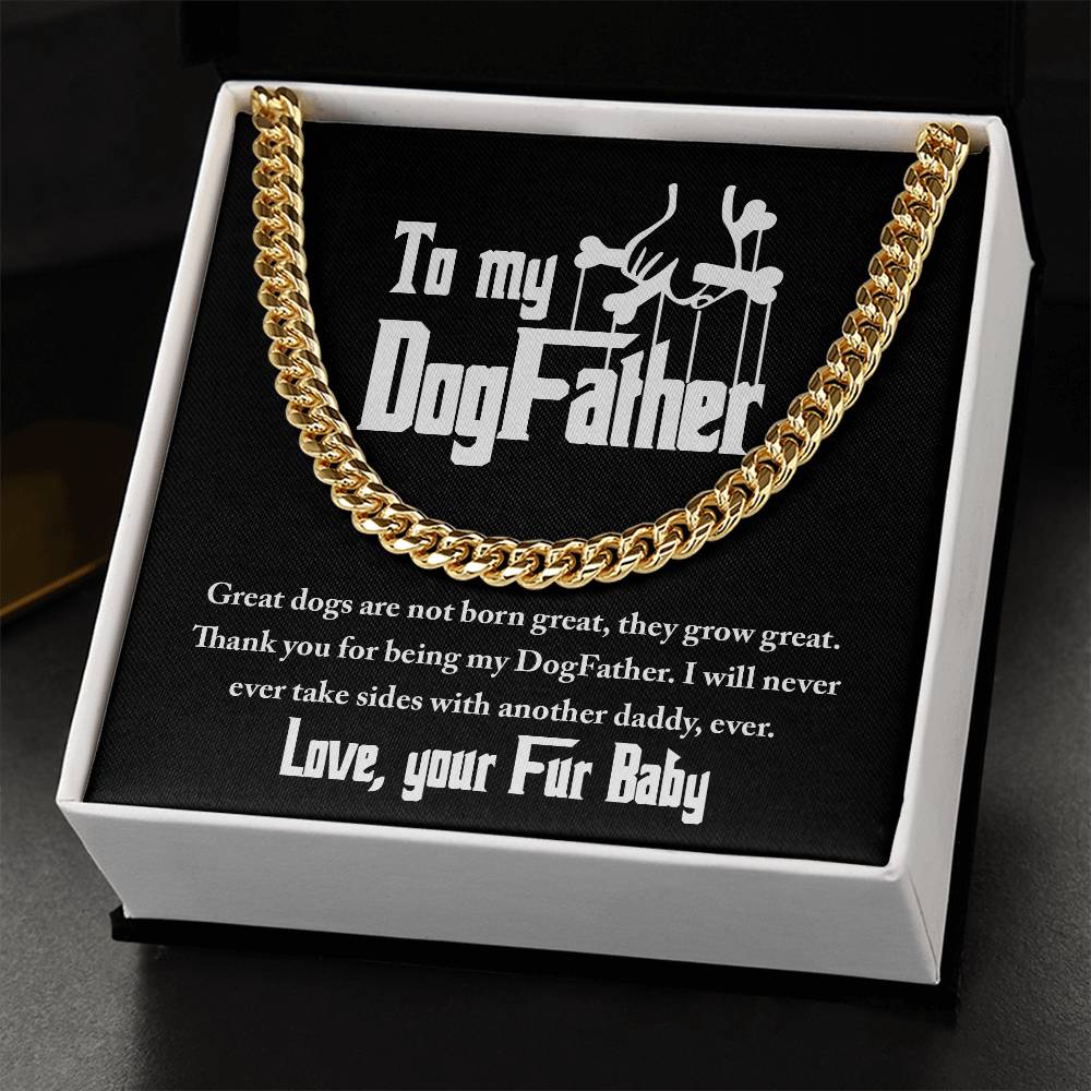 Cuban Link Chain , Gift for Dad from Dog Baby, Gift for Father, Birthday Gift, Father's Day Gift