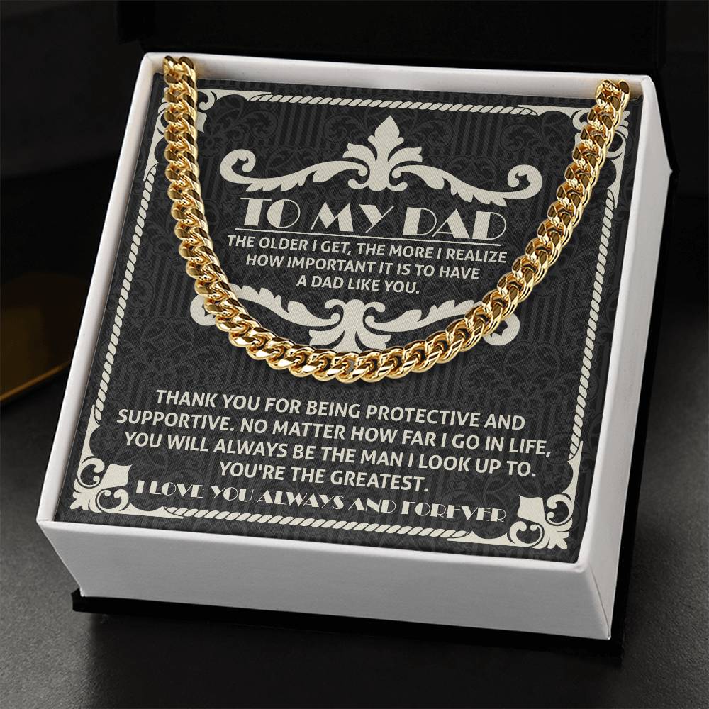 Cuban Link Chain Necklace Gift for Dad, Gift for Father, Birthday, Father's Day Gift
