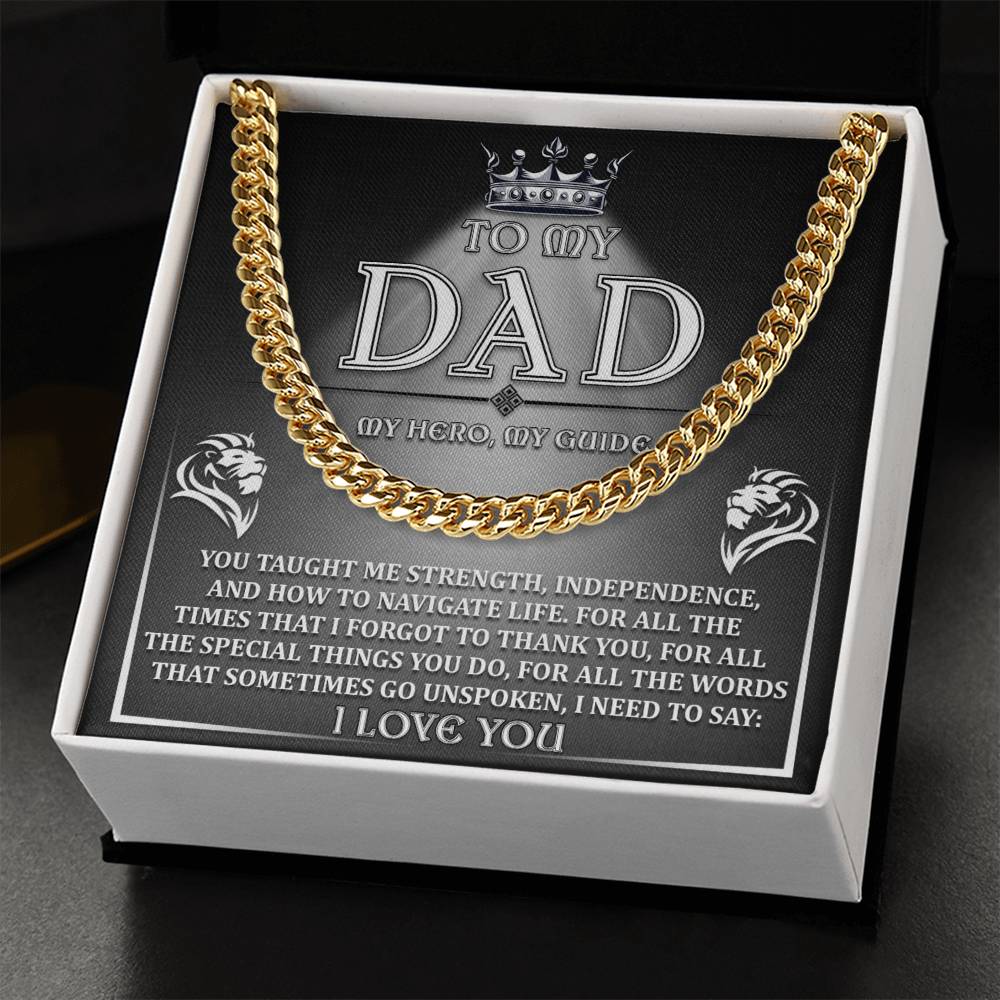 Cuban Link Chain Necklace Gift for Dad, Gift for Father, Birthday Gift, Father's Day Gift