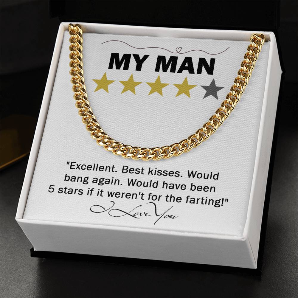 My Man- Cuban Necklace-  Gift For Husband