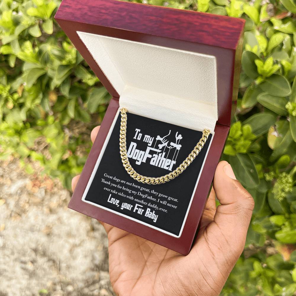 Cuban Link Chain , Gift for Dad from Dog Baby, Gift for Father, Birthday Gift, Father's Day Gift