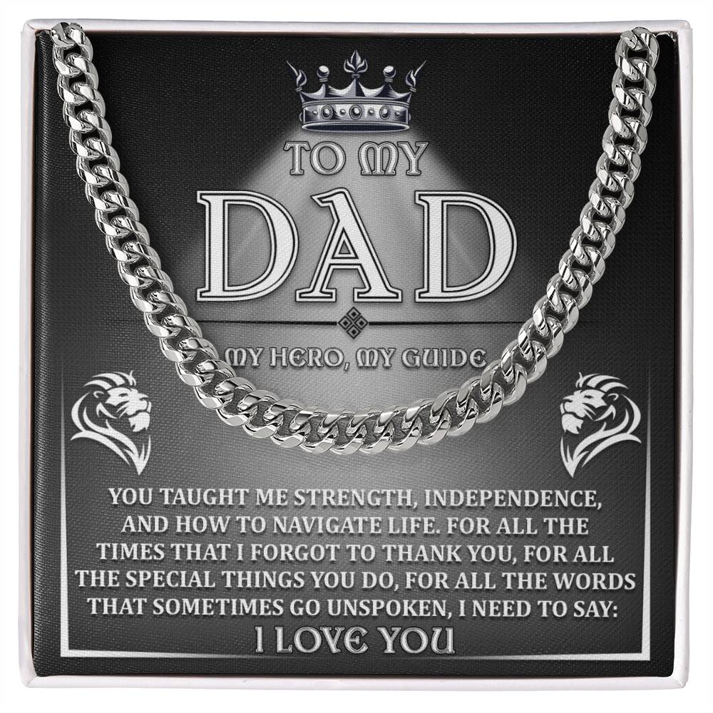 Cuban Link Chain Necklace Gift for Dad, Gift for Father, Birthday Gift, Father's Day Gift