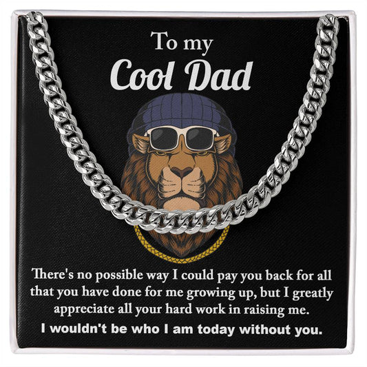 Cuban Link Chain Necklace Gift for Dad, Gift for Father, Birthday, Father's Day Gift