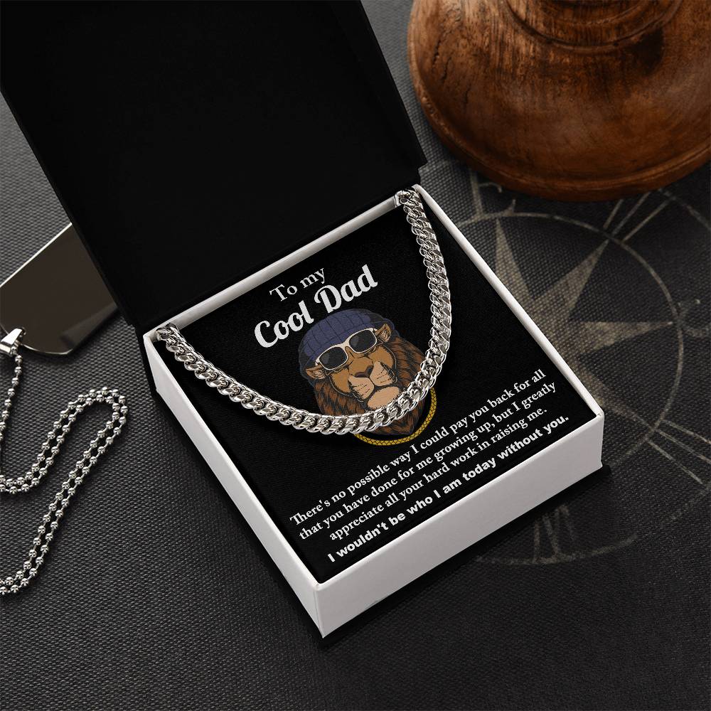 Cuban Link Chain Necklace Gift for Dad, Gift for Father, Birthday, Father's Day Gift