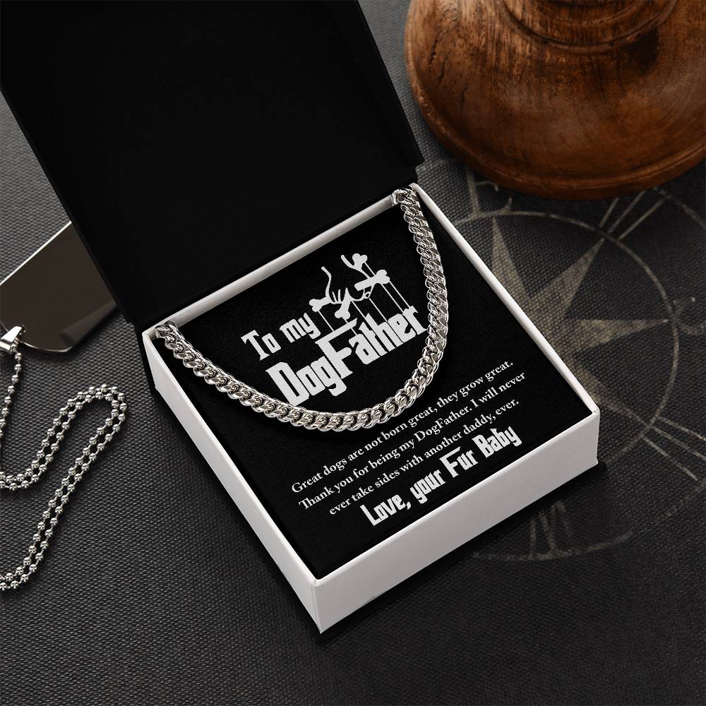 Cuban Link Chain , Gift for Dad from Dog Baby, Gift for Father, Birthday Gift, Father's Day Gift