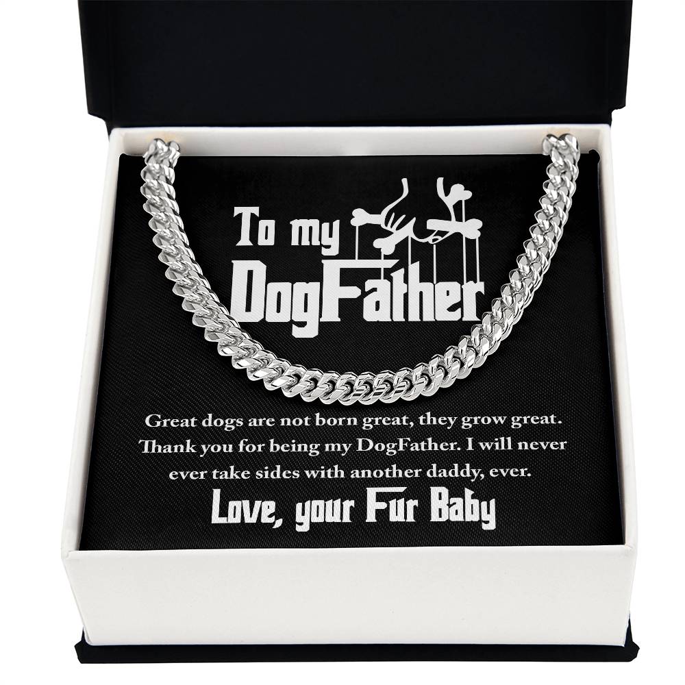 Cuban Link Chain , Gift for Dad from Dog Baby, Gift for Father, Birthday Gift, Father's Day Gift