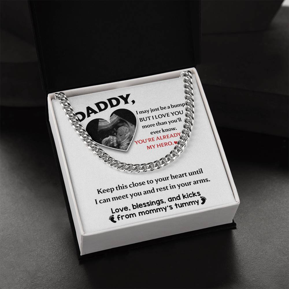 Cuban Link Necklace Gift for Dad to be, Gift for Father to be, Birthday Gift