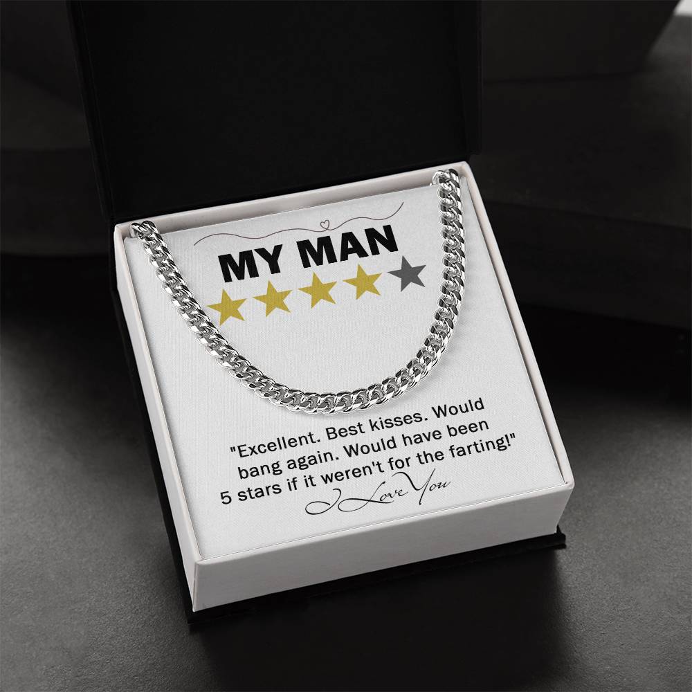 My Man- Cuban Necklace-  Gift For Husband