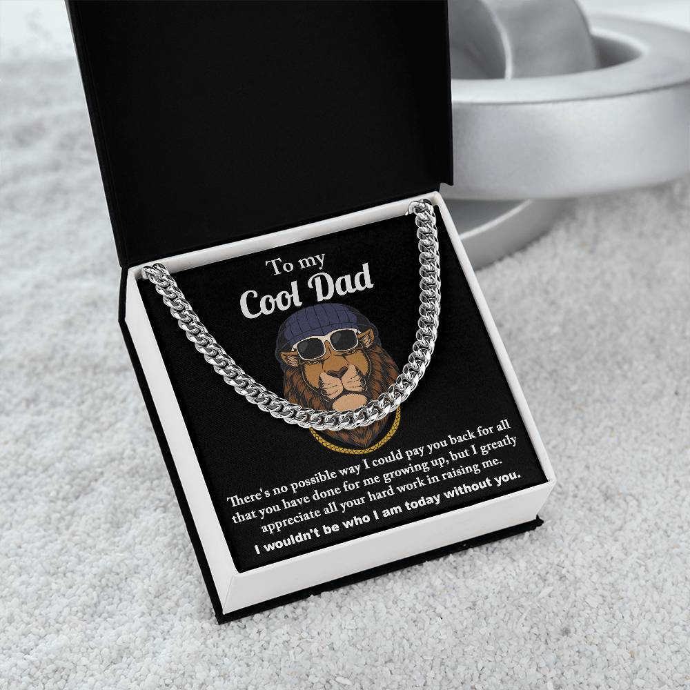Cuban Link Chain Necklace Gift for Dad, Gift for Father, Birthday, Father's Day Gift