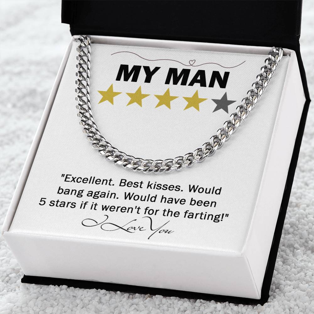My Man- Cuban Necklace-  Gift For Husband